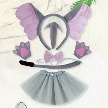 Пасхальный костюм в виде слона, нарядное платье, Хэллоуин, нос, галстук-бабочка, хвост для карнавала, карнавалов, выступлений, фестивалей, детей