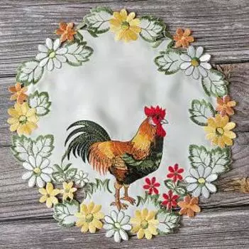 Пасхальный коврик для стола, атлас, бежевый/белый