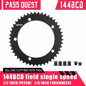 PASS QUEST 144BCD Звездочка с фиксированной передачей, шоссейный велосипед Fixie, 46-66T, круглый односкоростной диск Mountain Venue