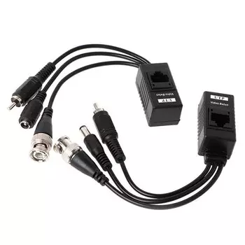 Пассивный видеоприемник BNC/RJ45 + трансивер аудио Balun для камеры видеонаблюдения, 1 пара