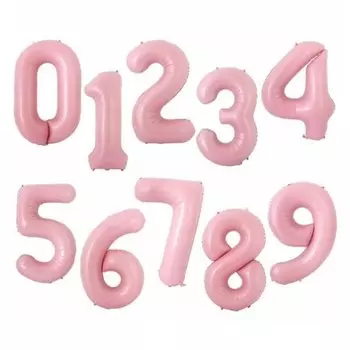 Пастельные голубые и розовые шары-цифры из фольги RENYUAN 40 дюймов