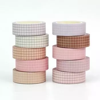 Пастельные сетчатые ленты GREATHOPE WASHI TAPE 10 шт.