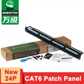 Патч-панель CAT6, 24 порта, сеть RJ45 UTP, 19-дюймовый Тип крепления стойки с разъемами