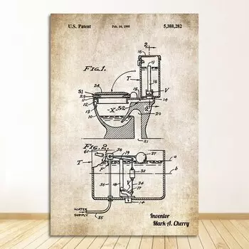 Патентный постер DHRM, холст, современный