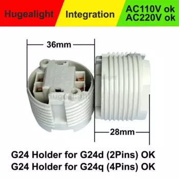 Патроны для ламп ComHero, 2 шт., пластик, G24, 220В