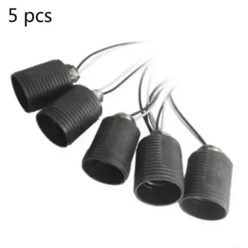 Патрон для лампы, пластмассовый, 5 шт., E27