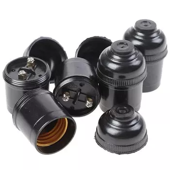 Патроны для ламп E27 4A черный 5 шт