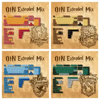 PBT 142 клавиш/комплектов, четыре основных университетских колпачка для клавиш Cherry Profile, 5 боковых колпачков для клавиш с сублимацией для MX Switch, Механическая игровая клавиатура