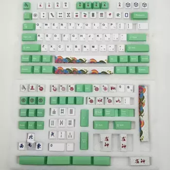PBT Mahjong Keycap Cherry Profile DYE Сублимация 128 клавиш/наборы для переключателей Outemu Gateron TTC MX Механическая клавиатура