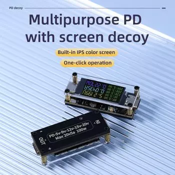 PD100W 5A многоцелевой Decoy5/9/12/15/20 в 0,96 дюймовый цветной дисплей напряжение тока мощность положительный отрицательный электрод