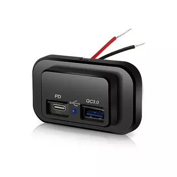 PD QC3.0 автомобильное зарядное устройство, быстрая зарядка, двойное зарядное устройство USB, выходная панель, адаптер питания 12/24 в для грузовика, кемпера, фургона, аксессуары