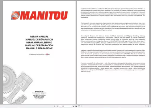 PDF DVD Manitou 37,66 ГБ Обновлено 2021, обслуживание, детали и руководство оператора
