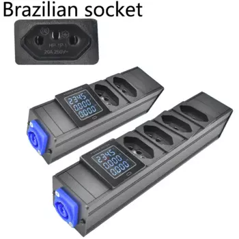 PDU powerFlat noodles распределительный блок авиационный входной и выходной порт стандартная розетка для Бразилии с амперметром Беспроводная розетка