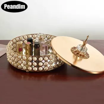 PEANDIM Нежный Имитация жемчуга лоток Главная коробка для хранения ювелирных изделий, декоративные вечерние свадебные на середине стола кекс дома декоративные лоток