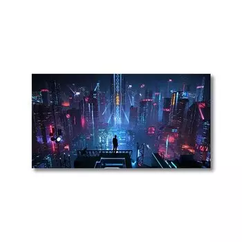 Печать на холсте "Неоновые огни", HALFLEMART