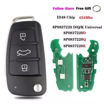 Печатная плата YIQIXIN для автомобильного ключа для Audi A3 TT S3 A4 S4 Cabrio Quattro Avant 8P0837220D 8X0837220Q 8P0837220K434Mhz ID48 Chip