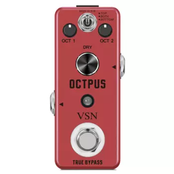 Педаль эффектов для гитары VSN Octpus Octaver, электрогитара и бас с True Bypass