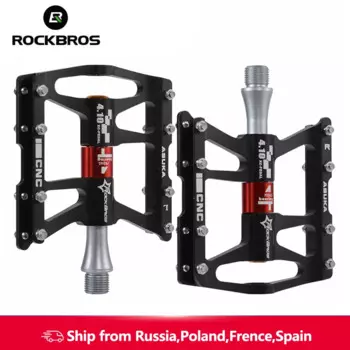 Педали велосипедные ROCKBROS, 4 подшипника на педали, антискользящие, ультралегкие CNC МТВ, герметичные подшипники