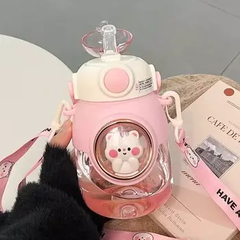 PEISI пластиковая бутылка для воды с соломинкой 820 мл