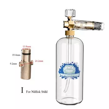 пеногенератор для мойки пеногенератор для karcher пеногенератор ручной пеногенератоПенная насадка для автомойки, насадка для шлангов моек высокого давления, с регулируемым распылителем, для Nilfisk, Bosch, Stihl, Lavor