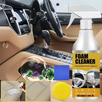 Пенообразующий очиститель для салона автомобиля, эффективный пенообразующий спрей для мытья салона автомобиля, очиститель кожаных сидений