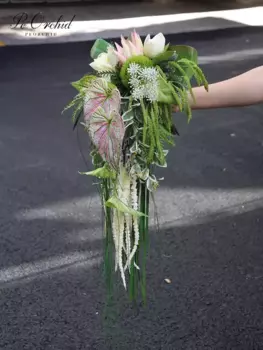 PEORCHID Boho зеленый розовый каскадные Свадебные букеты Свадебный букет Ramo De Flores невесты Искусственные цветы Букеты водопад