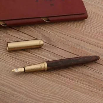 Перьевая ручка Chouxiongluwei деревянная медная с золотым пером