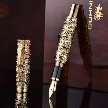 Перьевая ручка Chouxiongluwei Jinhao Huabiao с рельефным драконом