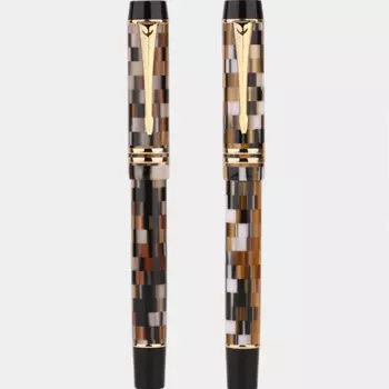 Перьевая ручка из смолы MAJOHN M600 с конвертером в шахматном порядке, наконечник 0,5 мм, чернила для письма, ручки, школьные принадлежности, канцелярские принадлежности, подарочная ручка