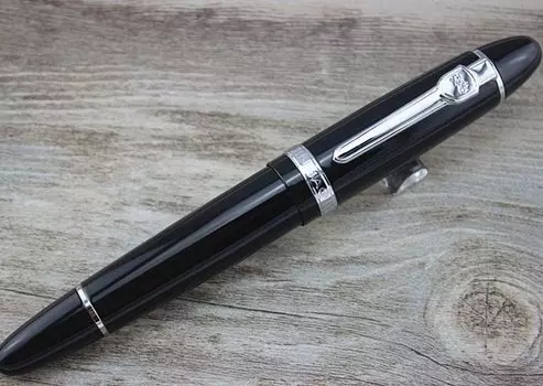 Перьевая ручка Jinhao 159 черная и серебристая