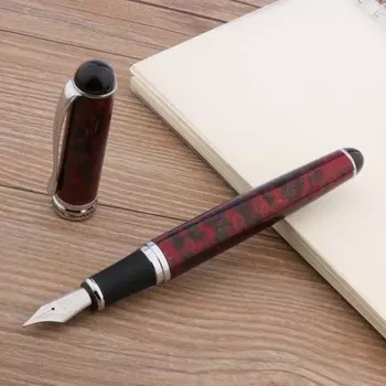 Перьевая ручка Jinhao 750 темно-красная с золотым наконечником