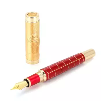 Перьевая ручка JINHAO WUDAO с наконечником № 35 #6, Размер F M, креативные забавные подарочные ручки для мужчин, школьные и офисные принадлежности, красные Канцтовары