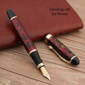 Перьевая ручка JINHAO X450 с гибким наконечником темно-красная, черная, золотая