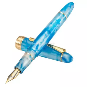 Перьевая ручка Kaigelu 356 с золотым зажимом EF/F/M Nib, красивая акриловая Подарочная чернильная ручка с синим и белым узором