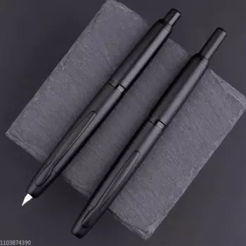 Перьевая ручка MAJOHN A1 с наконечником 0,5 мм и рыбьей шкалой, черная/серебристая ручка с конвертером для письма и каллиграфии для офиса и студентов