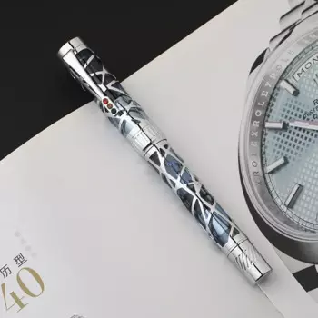 Перьевая ручка Majohn T6 с металлическим поршнем, перо с наконечником EF F, акриловым и каркасом, ажурные чернила для письма, школьные и офисные принадлежности, подарок для студентов