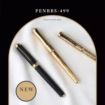 Перьевая ручка PENBBS 499, полностью медное пескоструйное покрытие, тонкая чернильная ручка 0,5 мм для письма, бизнес-подарок, школьные канцелярские принадлежности