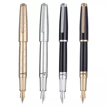 Перьевая ручка Pimio 918 F, 0,5 мм, с золотым/серебряным стержнем, поворотные чернила, металлическая, полностью стальная/полустальная, подарок для письма