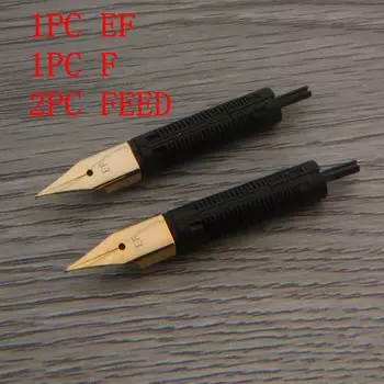 Перьевые ручки Chouxiongluwei 2 шт., золотое перо, черный наконечник