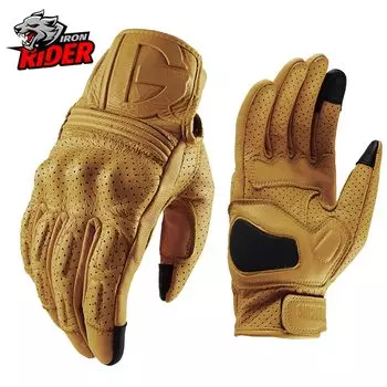 Перчатки из натуральной козьей кожи для мужчин и женщин, мотоциклетные дышащие ветрозащитные митенки для езды на велосипеде и гонок