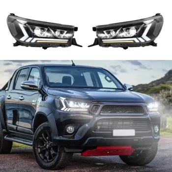 Передние фары для автомобиля, фары для Hilux Revo Rocco 2015-2019, аксессуары для динамических поворотников с двумя линзами, 1 пара