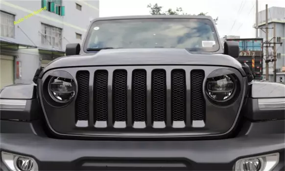 Передние фары Lapetus, лампы, рамка, обшивка, 2 шт., подходит для Jeep Wrangler JL 2018 2019 2020, автомобильные аксессуары