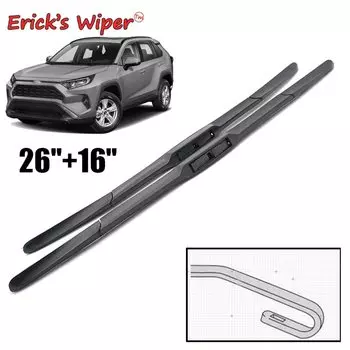 Передние гибридные щетки стеклоочистителя Erick для Toyota RAV4 XA50 MK5 2018-2023 Щетки от дождя для лобового стекла 26 "+ 16"