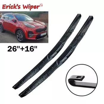 Передние гибридные щетки стеклоочистителя Erick's Wiper с левым рулем для Kia Sportage QL 2016-2021 Щетки от дождя для лобового стекла 26 "+ 16"