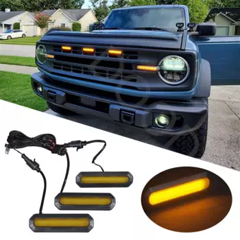 Передние гоночные грили, светодиодные фонари, подходящие для Ford Bronco 2021 2022 2023, автомобильные сигнальные огни