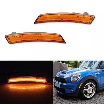 Передние, желтые/задние, красные, боковые габаритные огни для установки второго поколения MINI Cooper R55 R56 R57 R58 R59 R60 R61 2007-2016