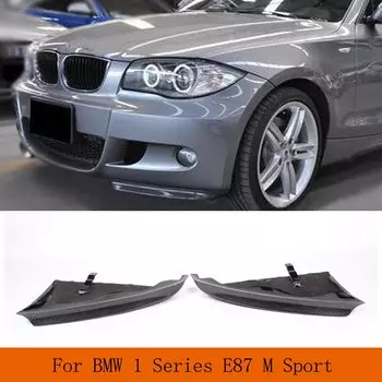 Передний бампер автомобиля из углеродного волокна, разделители губ, фартуки, клапаны для BMW 1 серии E87 M Tech M Sport, бампер 2007-2011, гоночный спойлер