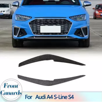 Передний бампер для Audi A4 S-Line S4 седан 4 двери 2020 2021 натуральное углеродное волокно гоночные передние вентиляционные решетки плавники