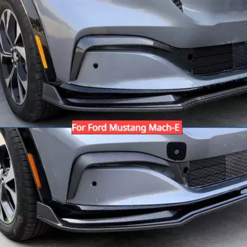 Передний бампер для Ford Mustang Mach-E, спойлер, блейд, ветровой нож, углеродное волокно, ABS, декоративная наклейка, модификация