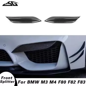 Передний бампер из углеродного волокна для BMW M3 M4 F80 F82 F83 2014-2020, спойлер для губ Cupwings Winglets, фартук